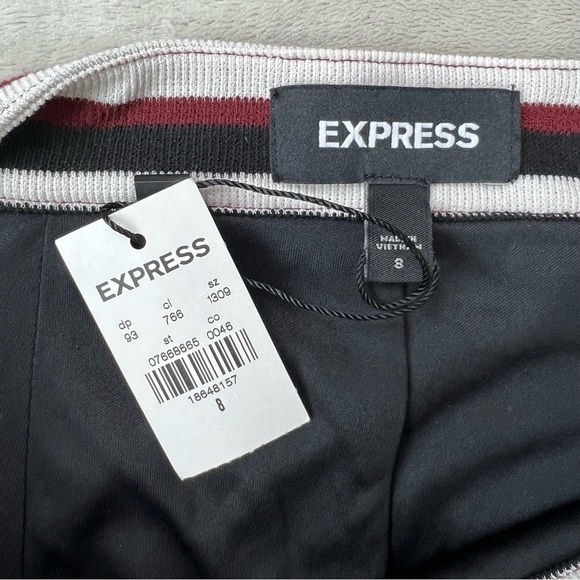 Express Vertical Stripe Pencil Side Tie Waist Skirt Sz 8 M - Picture 5 of 6